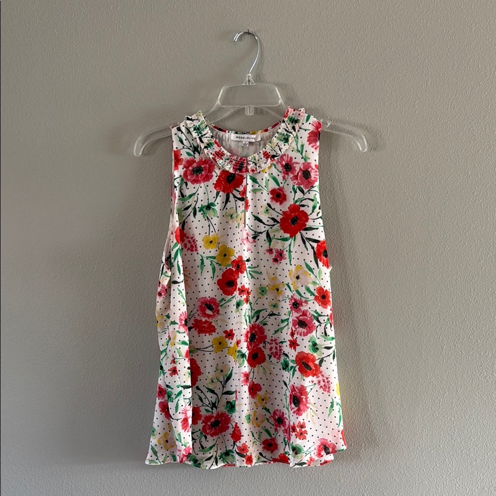 EUC Rose + Olive Dressy Tank